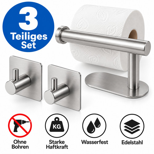 Toilettenpapierhalter silber - toilettenpapierhalter, +