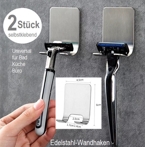 Edelstahl klebehaken - 2x,